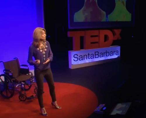 Brandy Gillmore on stage at TEDxSantaBarbara